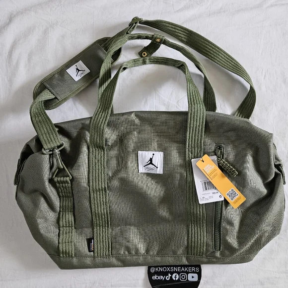 Nike Jordan Jam Flight Cordura Duffle Bag Sage Green Gym Backpack MA0798 EF9
